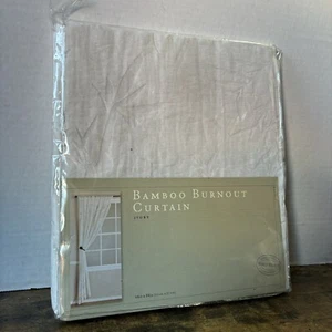 Unique Authentic World Market Bamboo Burnout Window Curtain - Ivory 44in X 84in - Picture 1 of 11