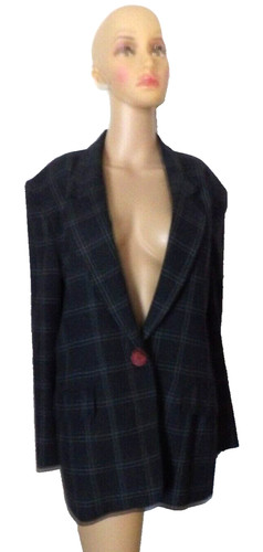 Giacca blazer Christian Dior vintage 100% pura lana grigio a quadri donna taglia 12 USA