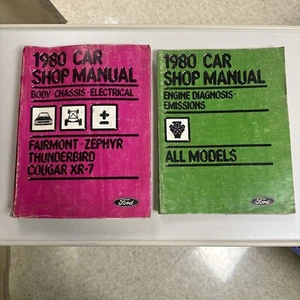 1980 Factory Ford Car shop Manual Body Chassis Electrical Thunderbird Cougar XR7 - Picture 1 of 10