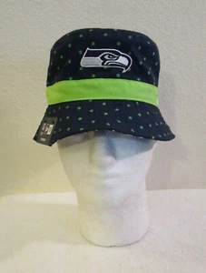 NWT New Era Seattle Seahawks Dotted Kids Reversible Bucket Hat Navy - Picture 1 of 2