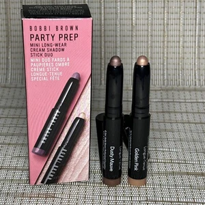 Bobbi Brown PARTY PREP Mini Long Wear Cream Stick Duo GOLDN PINK & DUSTY MAUVE - Picture 1 of 1