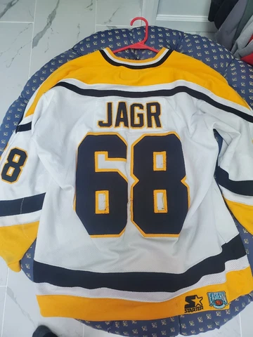Vintage Pittsburgh Penguins Jaromir Jagr Jersey Starter 1990s Men’s L White READ Cover