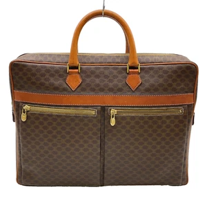 Auth Celine Macadam Pattern PVC Leather Brown Business Briefcase NS041610 - Picture 1 of 21