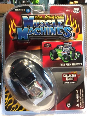 THE ORIGINAL MUSCLE MACHINES 1932 FORD ROADSTER  1/64 -  32 FORD STREET ROD - - Image 1 of 3