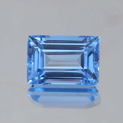 AAA Grade Natural Flawless Ceylon Blue Spinel Loose Emerald Cut Gemstone 12x8 MM - Image 1 of 4