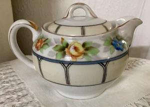 Vintage Pre 1953 Noritake Small Tea Pot Hand Painted Cottage Morimura Individual - Picture 1 of 5