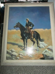 FREDERIC REMINGTON HORSE & RIDER REPRO SIGNED FREDERIC REMINGTON - Picture 1 of 2