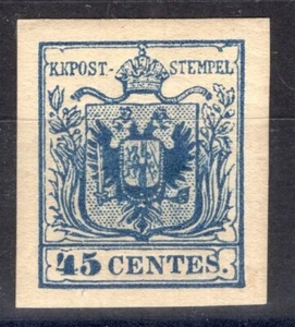 ZZ064 AUSTRIA LOMBARDY VENETIA / REPRINT 1866 / SASSONE # R5 MH CV 575€ - Picture 1 of 2