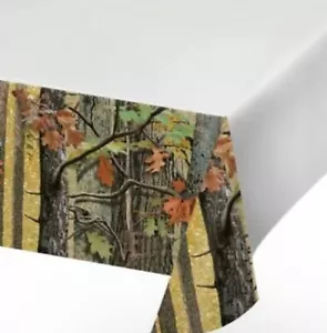 Hunting Camo Plastic Banquet Tablecloth 54" x 102" Camouflage Birthday Party - Picture 1 of 2