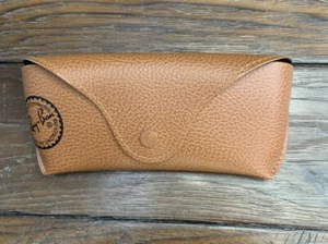 NEW Ray-Ban Luxottica Soft Sunglasses Case Brown Aviator Snap Flap - Picture 1 of 3