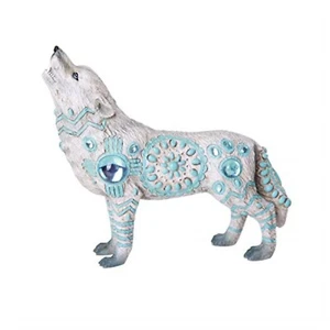 Pacific Trading Indian Turquoise Wolf Figurine 6 Inch - Picture 1 of 2