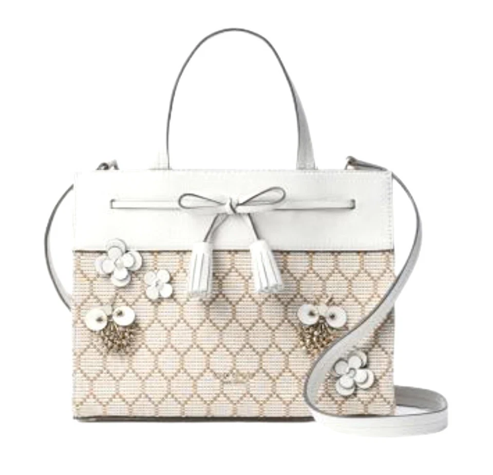 Kate Spade Hayes Bee Embellished Small Satchel Natural WKRU5877 Authentic