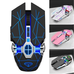 Rechargeable Gaming Backlit For Laptop Wireless Silent Mouse Multi-Colour - Picture 1 of 17