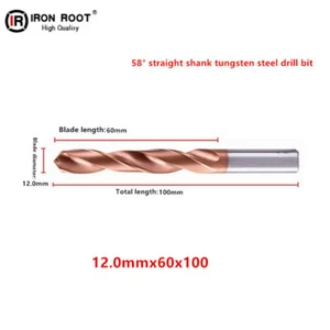 1P 58° 12.0x60x100 CNC Alloy Drill Bit Tungsten Steel Solid Carbide Drill Bits - Picture 1 of 9