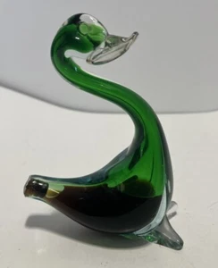 Vintage MCM Murano Ferro Lazzarini Drioli Blown Glass Swan Sealed w/Sticker - Picture 1 of 11