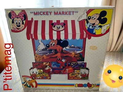 Ancienne boite marchande Mickey Market /Minnie Smoby Disney - Photo 1/4