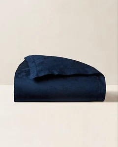 Piumino Ralph Lauren cotone biologico Bethany jacquard, completo/regina, polo blu navy, nuovo con etichette - Foto 1 di 4