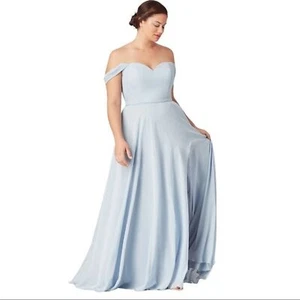 PromGirl Long Sweetheart Bridesmaid Dress with Side Slit - Skyway, 14 - Picture 1 of 4