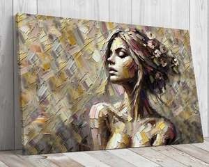 Beautiful Lady abstract art mounted canvas print ready to hang - Picture 1 of 9