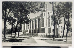 1937 Charles Deering Library, Northwestern University, Evanston, IL RPPC - Picture 1 of 2