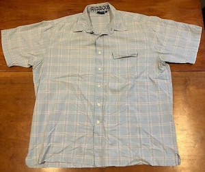 Sideout Shirt Button Up Men’s XL Short Sleeve Plaid Blue and Red - Picture 1 of 4