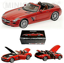 1 18 Mercedes-benz SLS AMG Roadster Rosso metallico 2011 Diecast Minichamps