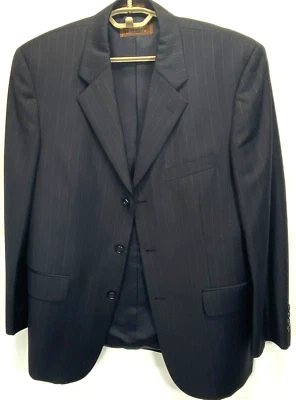 Tasso Elba Men's Black Stripe 100% Wool Classic Suit Jacket Sport Coat 40S - Image 1 of 4