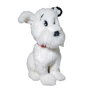 Peluche giocattolo vintage Russ Berrie ABCthekey Skiddles bianco terrier cane collare rosso - Foto 1 di 6