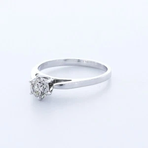 ANELLO SOLITARIO CLASSICO ORO BIANCO 14K TAGLIO TONDO DIAMANTE CREATO IN LABORATORIO 0,7 CT E/VS1 - Foto 1 di 3