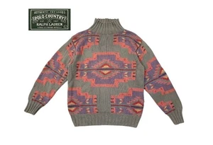RRL Double RL Ralph Lauren Polo Country Native Hand Knit Size M Vintage 90s - Picture 1 of 7