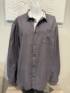Quicksilver Men’s SZ XL Modern Fit Gray LS Button Down Cotton Shirt - Picture 1 of 3