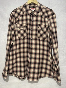 Wrangler Shirt Men's Button Up Long Sleeve Check Size XL #525 - Picture 1 of 8