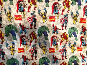MARVEL Super Heroes - COTTON Print Fabric (3/4 yard) - New! - Picture 1 of 2