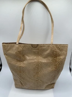 BOLSO DE MANO DE HOMBRO CARLOS FALCHI BEIGE ESTAMPADO PIEL DE SERPIENTE con BOLSA Foto 1 de 4