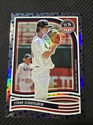ETHAN SCHIEFELBEIN 2024 USA Stars & Stripes BLUE STAR HOLO U-18 #46 - Image 1 of 2