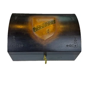 Joyero italiano vintage de cuero de G Papini Firenze L Ricci bandeja cerradura cresta - Imagen 1 de 24