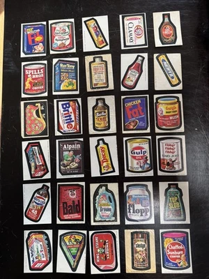 Paquetes locos de los años 70 juego de 30 tarjetas adhesivas, parte posterior bronceada Foto 1 de 4