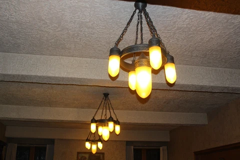 ANTIQUE CHURCH LIGHT FIXTURES, CHANDELIERS ca. 1930  Gothic design Cover