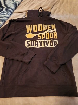 Выживание деревянные ложки смешной юмор подарок унисекс с капюшоном толстовка коричневый 2XL - Изображение 1 из 2
