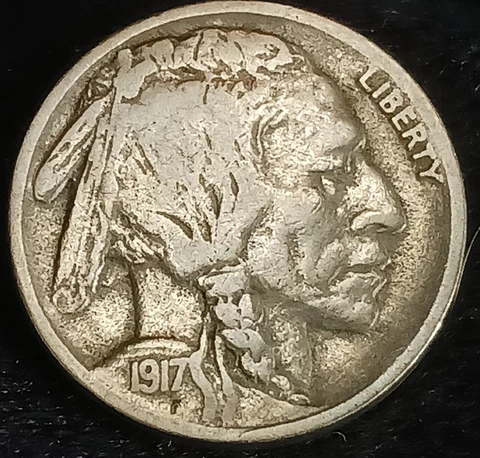 1917-D Buffalo Nickel 5 Cents~Scarcer-Date~F-VF Cover