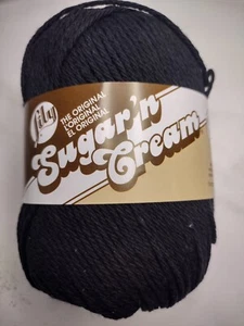 Lily Sugar'n Cream Super Size Cotton Yarn - Black - Lot of 3 - NEW! - Picture 1 of 2