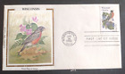 WISCONSIN  STATE BIRD & FLOWER 1982 ROBIN & WOOD VIOLET  COLORANO SILK CACHT FDC