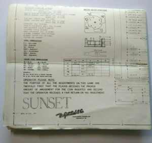 Sunset 1962 flipper gioco schema cablaggio info riparazione originale - Foto 1 di 2
