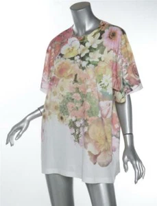 MM6 MAISON MARGIELA Floral Print Cotton Oversized Tee T-Shirt Top Blouse XS NEW - Picture 1 of 4