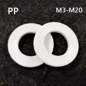 PP Polypropylen Kunststoff Flachscheiben Isolierung M3 M4 M5 M6 M8 M10 M12 M14 M20 - Bild 1 von 5
