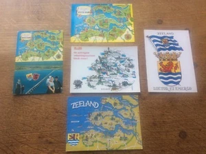 Joblot Collection 5 Dutch Postcards ZEELAND Maps Coat of Arms Holland unused map - Picture 1 of 1