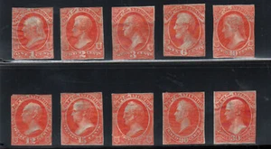 USA #O15P2 - #O24P2 Fine Small Die Proofs Without Gum Set Of Ten - Picture 1 of 1
