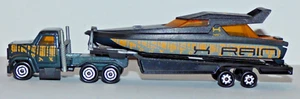 Rareza, Majorette, 1:100, camión estadounidense TL con yate, colección, resolución - Imagen 1 de 10