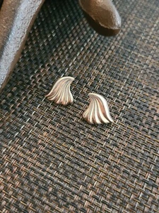 VINTAGE STERLINGSILBER MODERNIST ÜBERBACKENE OHRRINGE DURCHBOHRT 925  - Bild 1 von 3