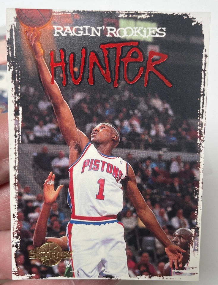 Inserto Skybox Ragin Rookies Lindsey Hunter #RR8 1994-95 Detroit Pistons Foto 1 de 2